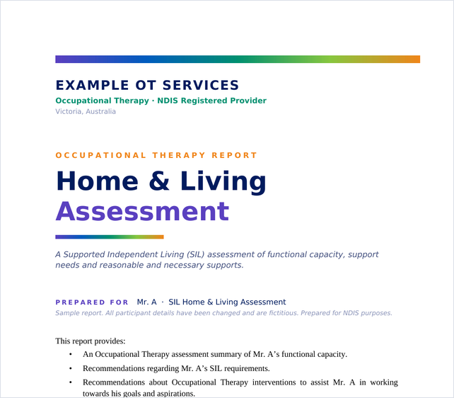 Home & Living (SIL) sample report cover